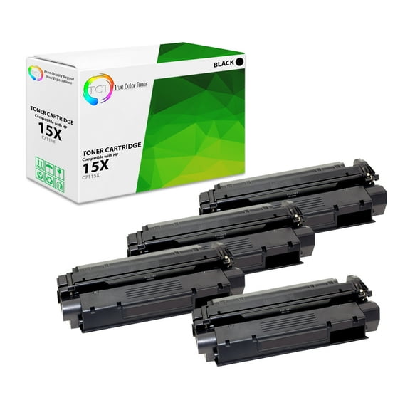 TCT 15X Toner Cartridge 4 Pack - Compatible With HP 15X C7115X Black High Yield