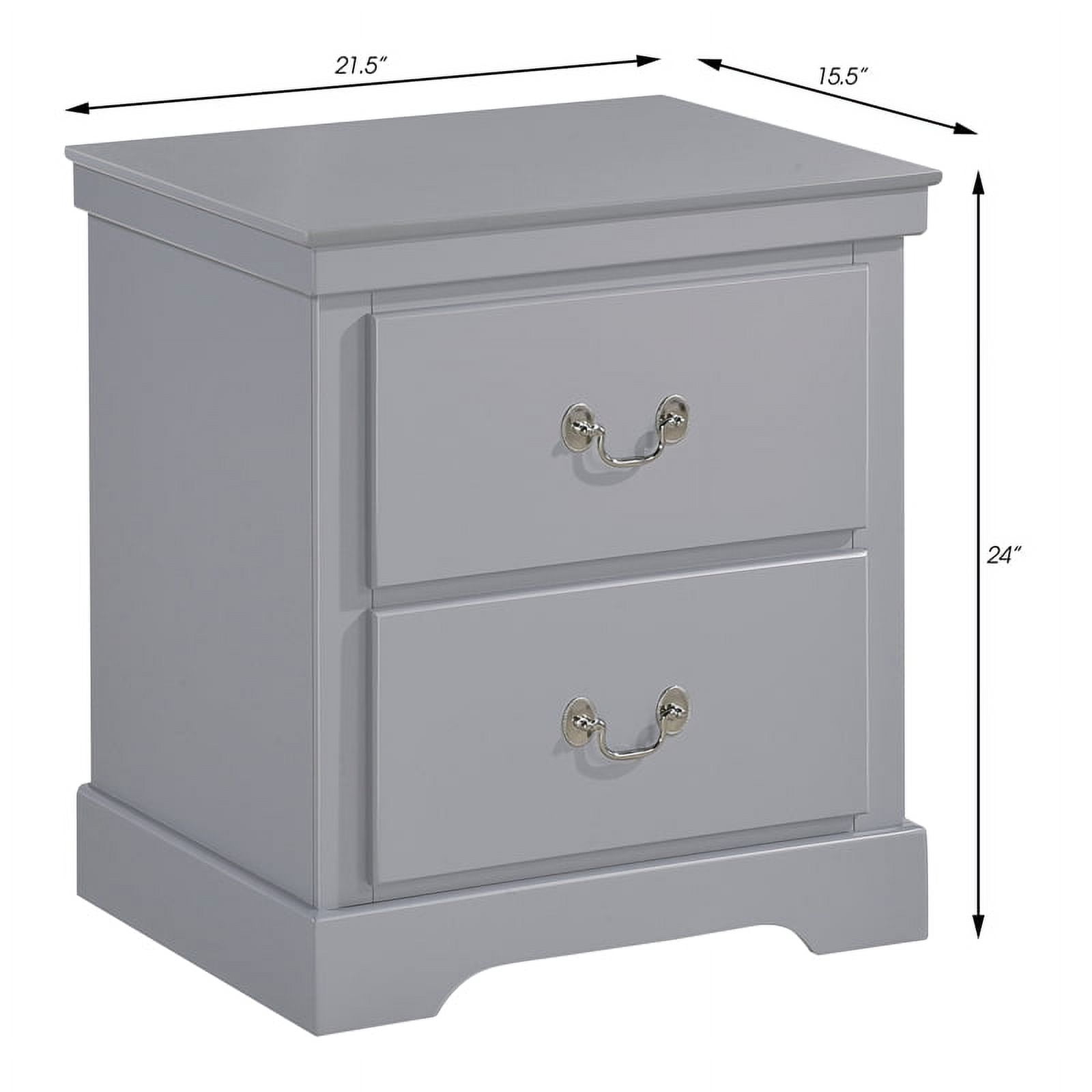 Lexicon Seabright 2-Drawers Traditional Wood Nightstand in Gray