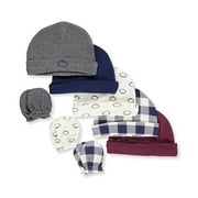 غطاء قطن Hudson Baby Infant Boy ومجموعة قفاز 8pc ، كرة القدم ، 0 - 6 أشهر