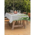 thumbnail image 3 of Outdoor Tablecloths with Umbrella Hole & Zipper, Sage Green 54x80 Inch Tablecloth Rectangle, Summer Botanical Leaves Watercolor Waterproof Table Cloth, Patio/Pool/Picnic Table Covers, 3 of 8