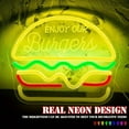 thumbnail image 3 of UPONRAY Hamburger Neon Signs, 11.8"*10.23" Dimmable & USB-Powered LED Neon Light, Stylish Wall Decor for Fast Food Restaurant, Snack Cart, Shop, Bar, Kitchen, 3 of 8