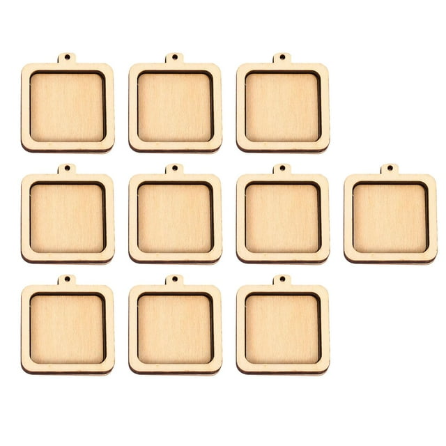 jifeng 10 Pieces Small Cross Stitch Hoops for Festivals Decoration DIY Frame Crafts Square