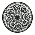 thumbnail image 2 of Evergreen Beautiful Springtime Colorful Black Round Indoor and Outdoor Rug - 48x1x48 in, 2 of 2