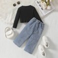 thumbnail image 5 of HCNTES Baby Girl Winter Clothes Toddler Girls Clothes 2T 3T 4T 5T 6T Ribbed Baby Kids Girl Denim Outfits Long Sleeve Tops Love Hearts Jeans Pant, 5 of 9