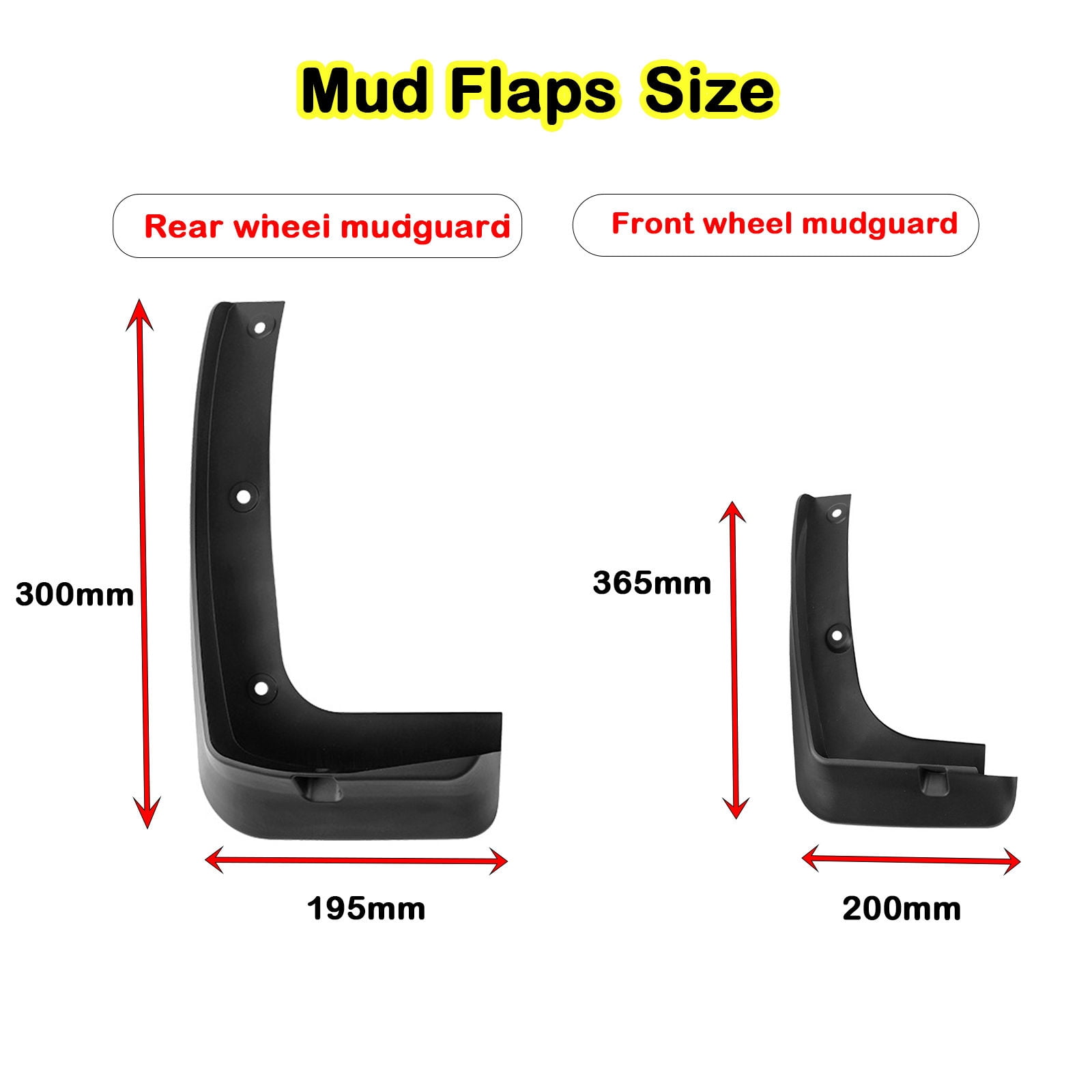 For Hyundai Santa Fe 2013-2018 Splash Mud Flaps, 4PCS Guards Splash Tire Protector, Custom No Drilling Mud Guards-black