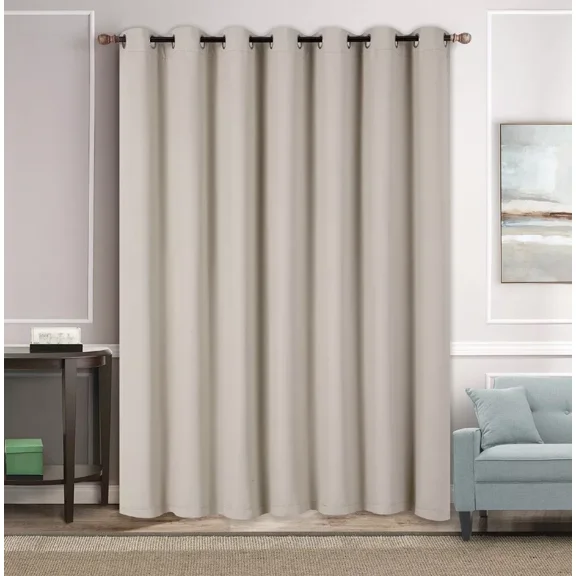 TAUPE K100 Room Darkening Blackout Curtains/Drapes  Panel Thermal Insulated Divider Room, Sliding Door Patio Extra Wide 1Panel 100" X 84"