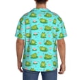 thumbnail image 5 of Fotbe Frogs And Aquatic Plants print Short Sleeve Button Down Shirts for Men Casual Summer Beach Wrinkle Free Shirt-3X-Large, 5 of 7