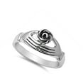 thumbnail image 4 of Rose Flower Claddagh Hands Girlfriend Ring .925 Sterling Silver Band Jewelry Female Male Size 5, 4 of 4