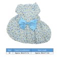 thumbnail image 3 of Vestido pequeño para mascotas, lindo, transpirable, suave, patrón de flores, falda de princesa para mascotas con lazo para cachorro, conejito, azul, M, 3 of 8