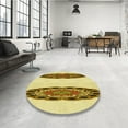 thumbnail image 4 of Ahgly Company Machine Washable Indoor Round Transitional Dark Bisque Brown Area Rugs, 4' Round, 4 of 7