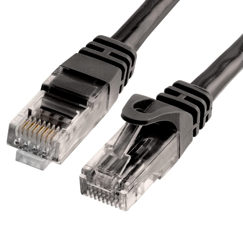 Cmple - 10 Pack Cat6 Ethernet Cable 10 ft Cat 6 Network Cables with RJ45 Connectors 10Gbps Computer LAN Patch Cord Router Internet Wire - Black