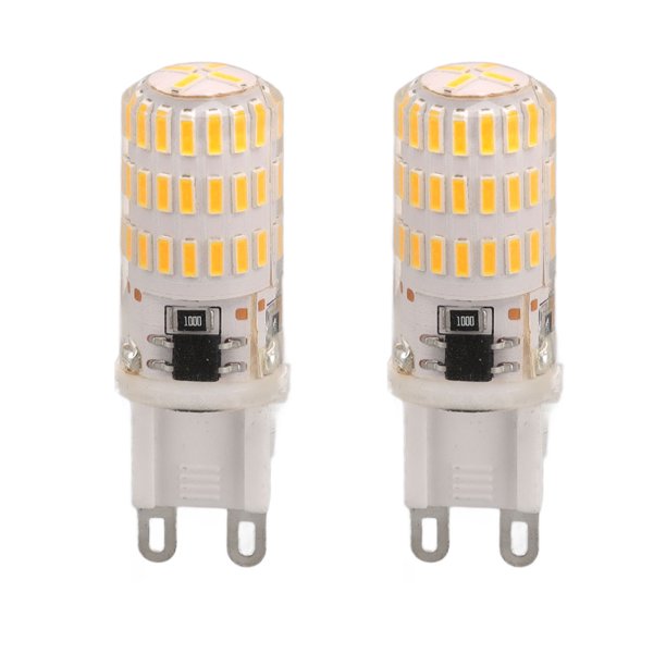 2 bombillas LED G9 de 3 W, 3000 K, 46 LED, luz blanca cálida, regulables, sin parpadeo.