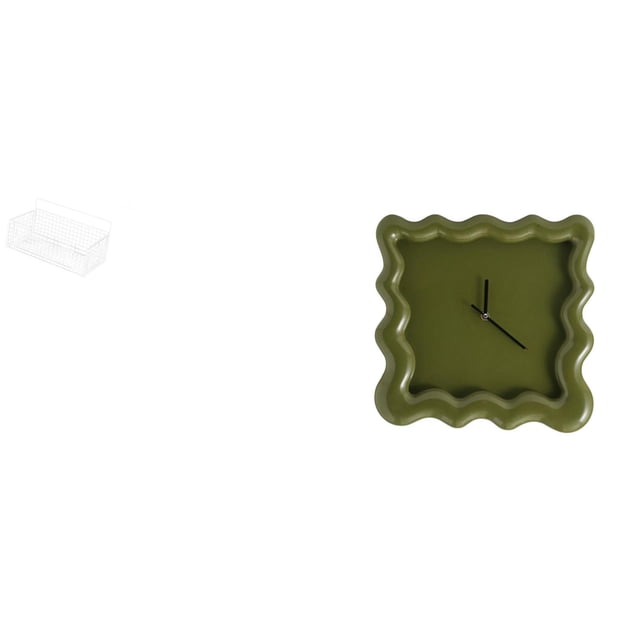 Cesta de almacenamiento colgante,Cesta de almacenamiento para gabinete organizador de pared colgante,Reloj de pared,Reloj de pared decorativo para baño y dormitorio.,Reloj de pared cuadrado