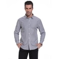 thumbnail image 2 of Uniexcosm Men's Dress Shirts Long Sleeve for Men Business Stripe Shirt, 2 of 10