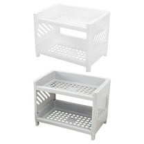 FONDOTIN Kitchen Countertop Shelf Multi Functional Storage Grey 2pcs