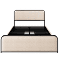 thumbnail image 4 of Tcbosik Upholstered Platform Bed with 4 Storage Drawers, Queen Size Metal Bed Frame for Bedroom, No Box Spring Needed, Beige, 4 of 7