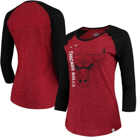 Chicago Bulls Majestic Women's Best Impression Raglan 3/4-Sleeve T-Shirt - Heathered (Best Team In Nba 2k16)