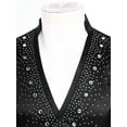 thumbnail image 6 of XUNZOO Mens Rhinestones Figure Skating Dance Bodysuit Long Sleeve Athletic Gymnastics Leotard Unitard Black M, 6 of 7