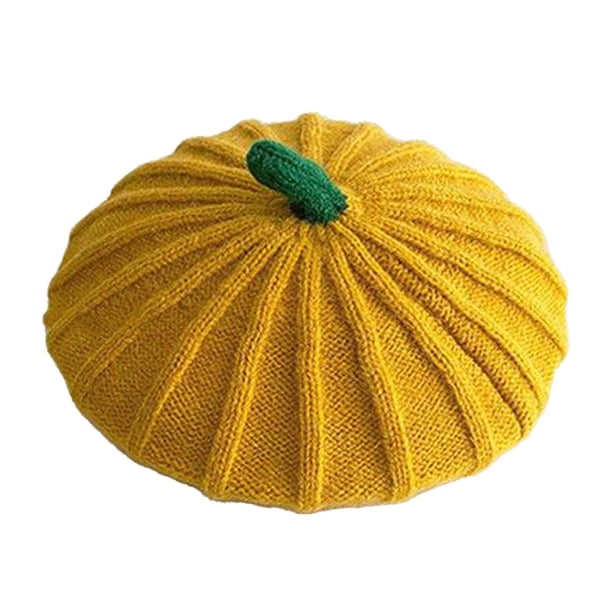 Sombrero de Invierno Del Bebé, Acción de Gracias Navidad Calabaza Beanie Beret Halloween Foto Prop Punto Sombrero, Niños Sombrero de Invierno para Niñas 0-4 Años Familia Coincidencia Naranja Amarillo