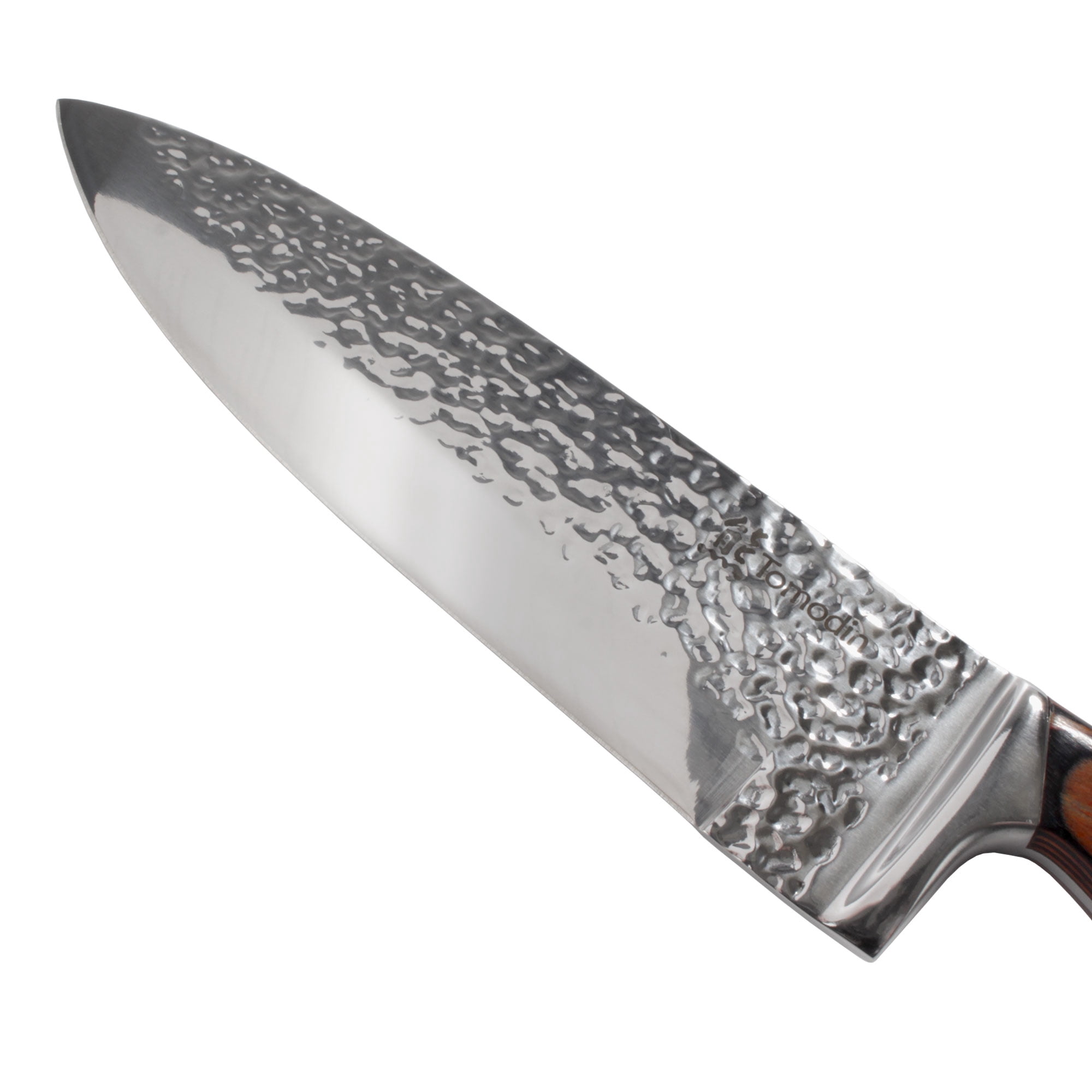 BambooMN Chef Knife - Hammered Blade Walnut Handle - 1 Knife
