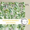 thumbnail image 6 of Spring Plants Kitchen Curtains Window Panels, Watercolor Birds Leaves Flowers Green Plaid Insulated Window Treatment Curtain, Grommet Curtains for Bedroom/Living Room/Bathroom, 2 Piece 42"Wx54"L, 6 of 8