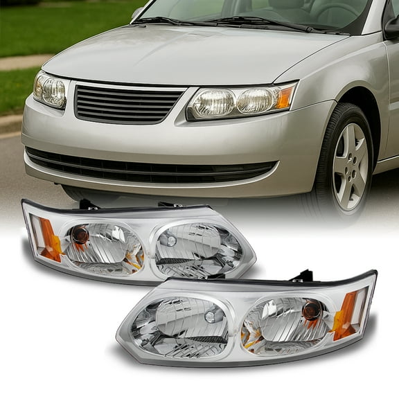 AKKON - For Saturn Ion 4 Door Sedan Clear Headlights Head Lamps Driver and Passenger Side Replacement
