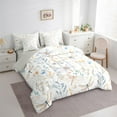 thumbnail image 4 of Manfei Kawaii Dragonfly 7pcs Bedding Comforter Set,Colorful Country Floral Queen Bedding Sets,White Beige Blue Queen Sheet Sets For Girl Teens,Luxury Bedroom Decor Reversible, 4 of 9