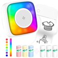 thumbnail image 1 of Mini impresora de pegatinas con 6 rollos de papel adhesivo, siete modos de iluminación de color para álbumes de recortes, viajes, notas, etiquetas y recordatorios. Compatible con iOS y Android., 1 of 5