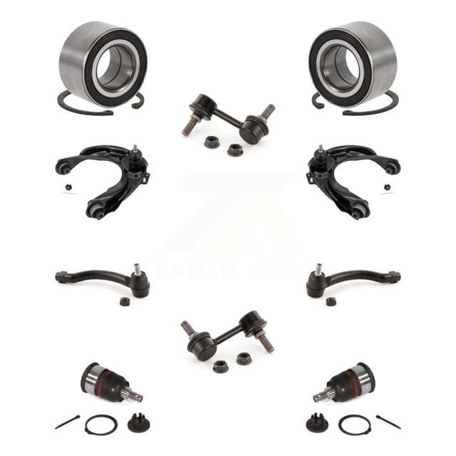 Transit Auto Front Bearing Upper Control Arm with Ball Joint Lower Outer Tie Rod Sway Bar Stabilizer Link Kit (10Pc) for Car 2004-2006 Acura TL Left Right Side (Driver Passenger) K7T-108611