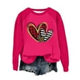 thumbnail image 4 of Women's Fall/Winter Warm Valentine‘s Day Print Color Blocked Loose Crewneck Pullover Hoodless Sweatshirt, 4 of 4