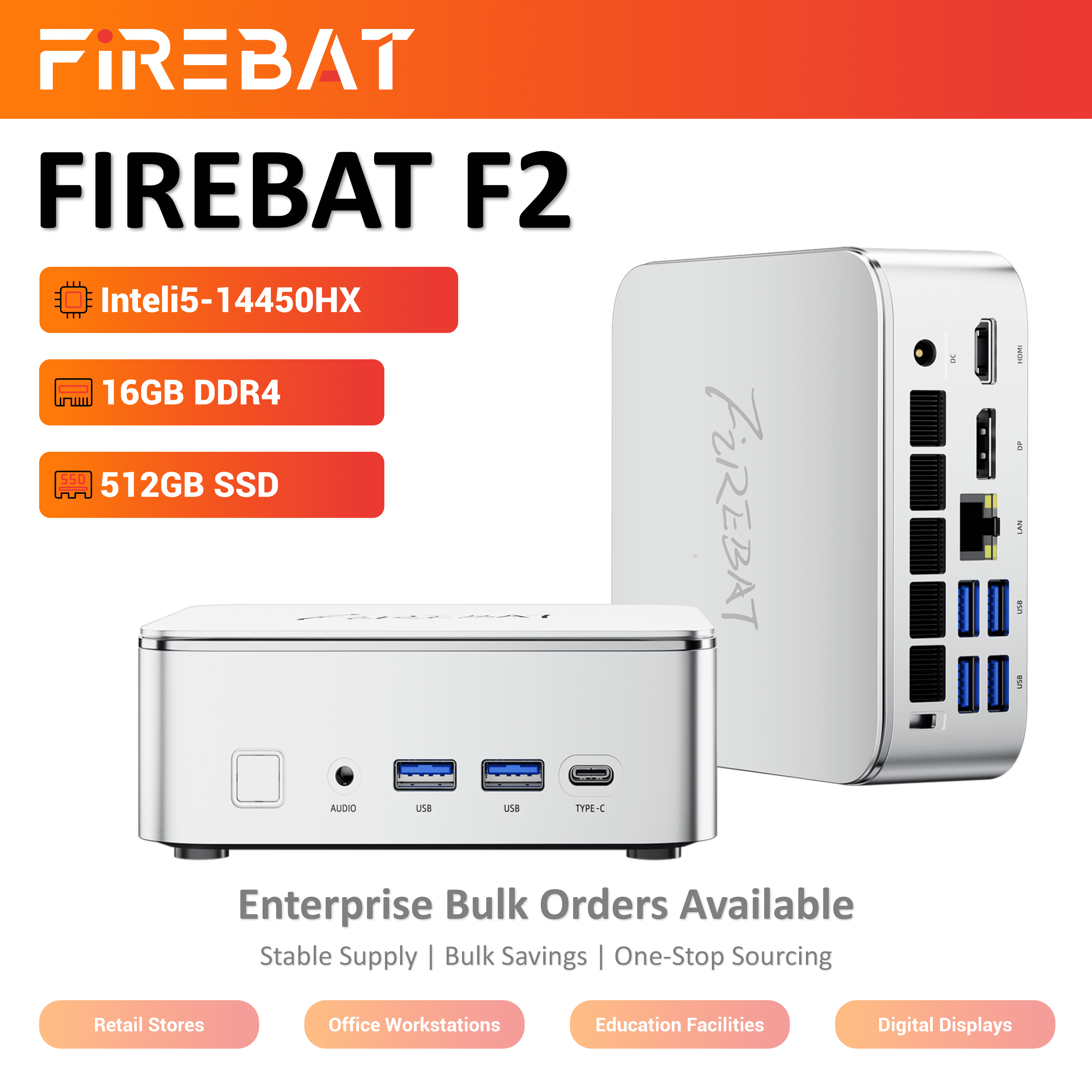 FIREBAT Mini PC【F1】: AMD Ryzen 7 7640HS, 16GB DDR5, 512GB SSD