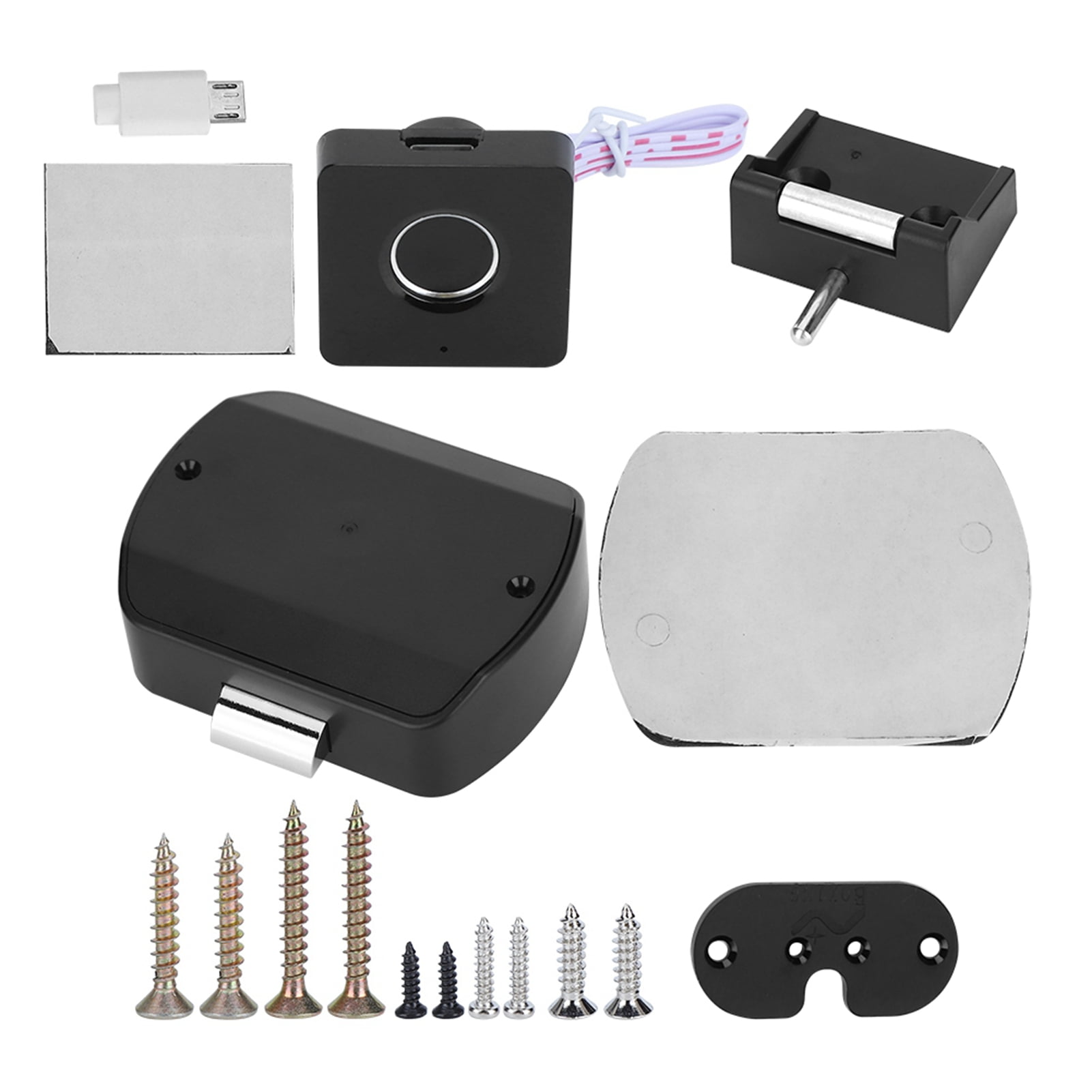 Riousery Intelligent Fingerprint Lock Smart Keyless Electric Drawer Cabinet Door Lock Biometric Security Device for Home Office Wardrobe Furniture Black, 6.3 inches / 16 cm