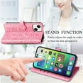thumbnail image 5 of Allytechgroup Flip Wallet Case [Cat & Dog Cute Embossed Pattern] for iPhone 15 Plus with Card Slots Cash Holder, Magnetic Clasp Shockproof Kickstand Cover with Hand Strap, Pink, 5 of 6