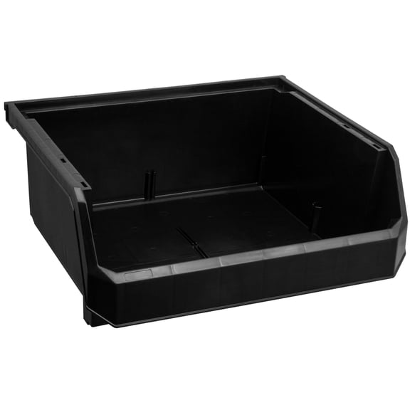 ReadySpace XL Plastic Storage Bins, Stackable Organizer, Black, 4pk (Open Box)