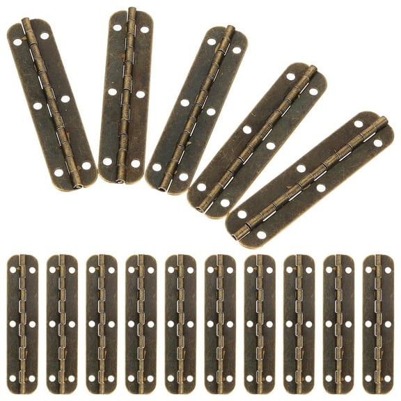 MUSEYA 20Pcs Steel Piano Hinges Narrow Dark Brown for Jewelry Box Applications