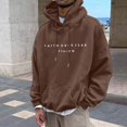 thumbnail image 3 of MHFRRA Sudadera con Capucha para Hombre, Holgada, de Manga Larga, con Estampados Delanteros y Traseros, para Uso Diario Informal En Otoño E Invierno Marrón, 3 of 5