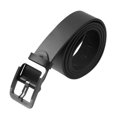 thumbnail image 4 of Cinturón negro para hombre, ajustable, sencillo, de moda, con hebilla de punta, cinturón de vestir para hombre para negocios, 43,3 pulgadas, 4 of 14