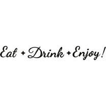 Eat Drink Enjoy Quotes Wall Stickers Vinyl Wall Decor Stickers DIY Saying Wallpaper Art Decal Sticker Home Decoration for Living Room Bedroom Black Kitchen Dining Room Decor 26.7x5in diy