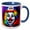 Blue/White, variant on 3drose, Proudly-looking Smiling Colorful Clown. Funny and Cool Digital Art, 15oz Mug