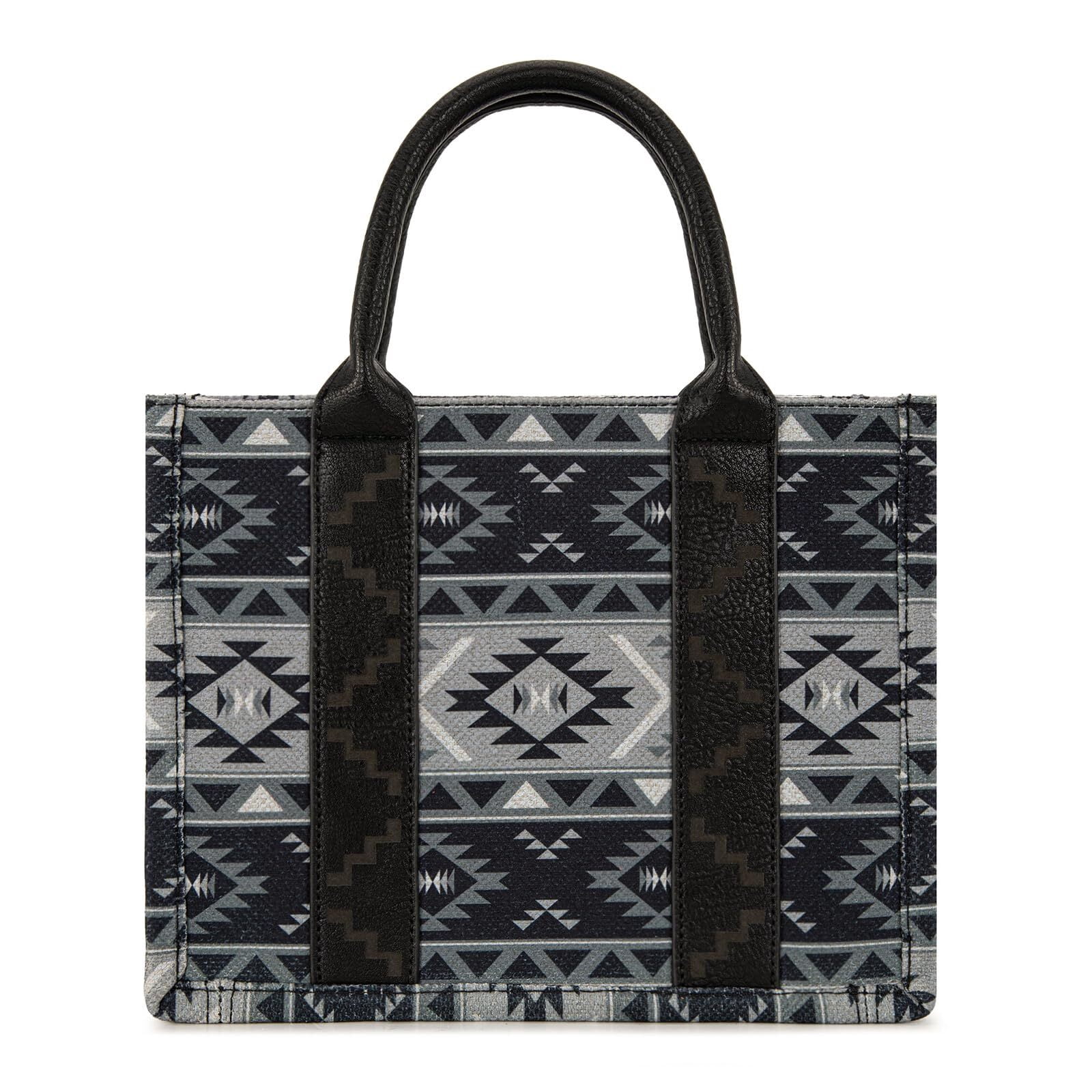 Wrangler Aztec Tote Bag for Women Boho Shoulder Purses and Handbags, Aztec Black