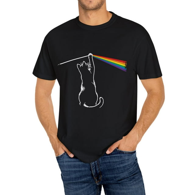 Camiseta con estampado de gato para hombre, informal, de manga corta y cuello redondo, ideal para actividades al aire libre, para adultos, hombres, mujeres, adolescentes, jóvenes y tiempo libre.