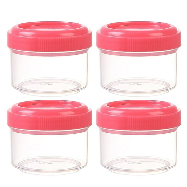 Food Storage 2 Product Title Not Required to Include SKU Details but Focused Organization Solution for Home Kitchen with Refillable Round Jars 35ml Leakproof Lids 4-Pack 4PCS