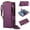Deeppurple, variant on Crossbody Wallet Case for iPhone 17 Pro Max RFID Blocking Card Slots, PU Leather Magnetic Snap Wristband Strap Zipper Pocket Case with Stand Secure Ring Buckle for iPhone 17 Pro Max, Violet