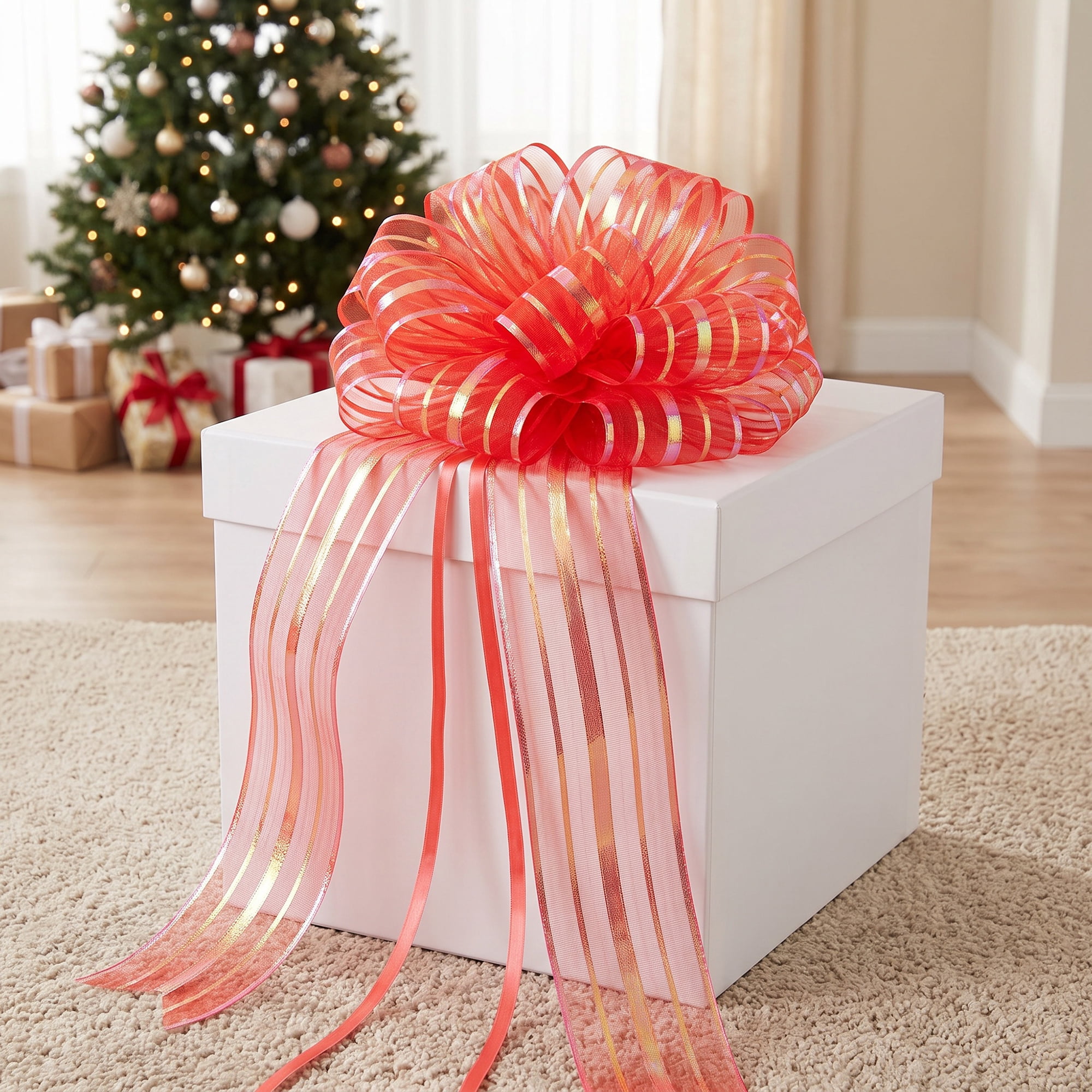 Unique Bargains Crush-Resistant Ribbon Bow for Birthday and Special Occasions Red