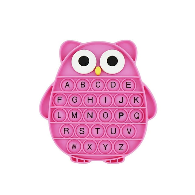 Gupgi Push Pop Bubble Fidget Sensory Toy Silicone Letters Alphabet Owl Shaped Decompression Toy