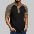 thumbnail image 2 of GiliGiliso Chemise Respirante à Manches Courtes Col Rond Boutons Couleur Unie pour Hommes, 2 of 7