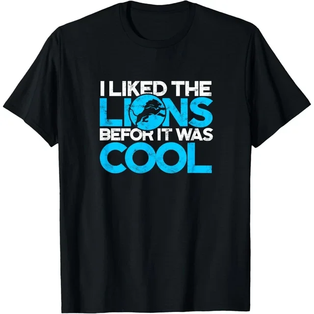 ALVORD J'ai Aimé les Lions avant Que Ce Soit Cool T-Shirt de Football Unisexe P-5TG