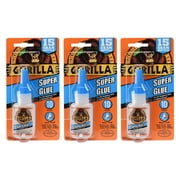 Gorilla Super Glue 15g Bottle 10 Seconds Heavy Duty Strength Indoor Clear 3-Pack