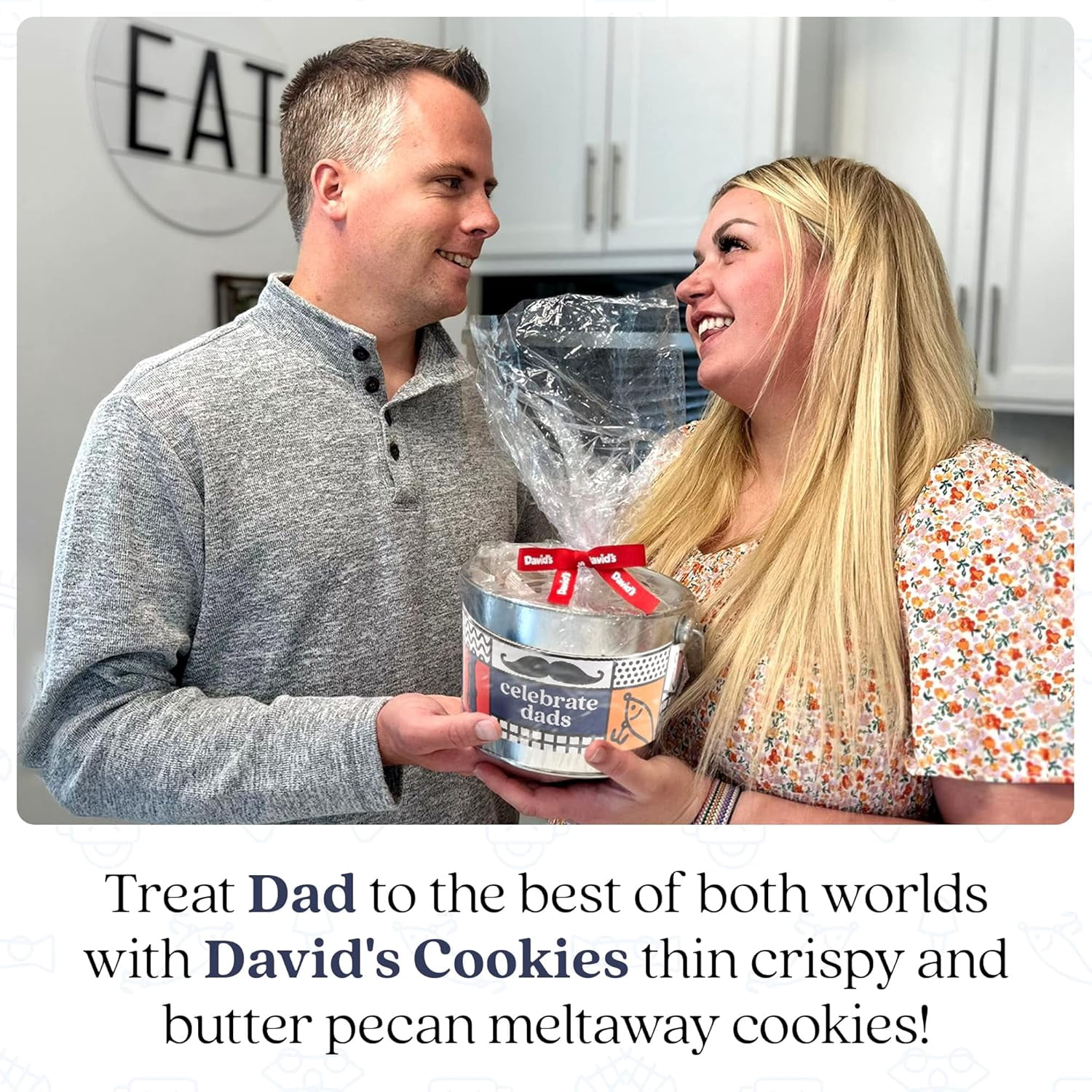 David’s Cookies Father's Day Assorted Cookies Gift Bucket, Freshly Baked Sweet Snacks, 1.3 lbs