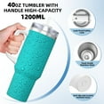 thumbnail image 3 of Pofeuu water droplets Print 40oz Ice Bully With Handle And Straw Stainless Steel Vacuum Insulated Cup And 2 In 1 Straw Lid, 3 of 8